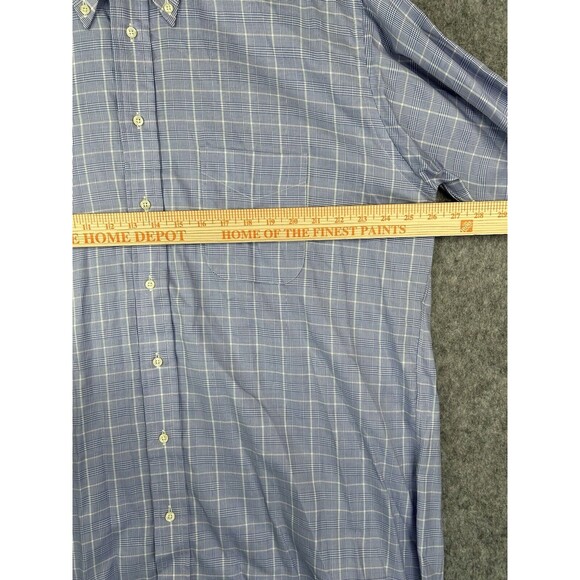 Gitman Bros Shirt Men's Extra Large Blue Window Pane Long Sleeve 17.5 35 - Picture 3 of 6